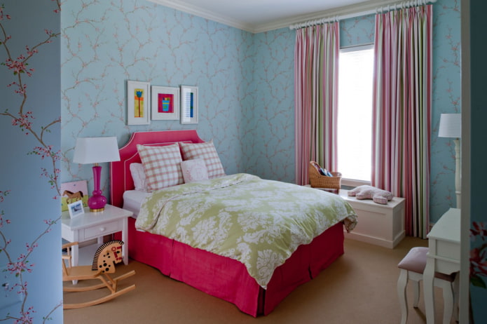 quarto de bebê rosa e azul