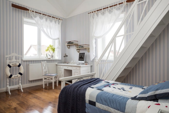 cortinas em estilo náutico