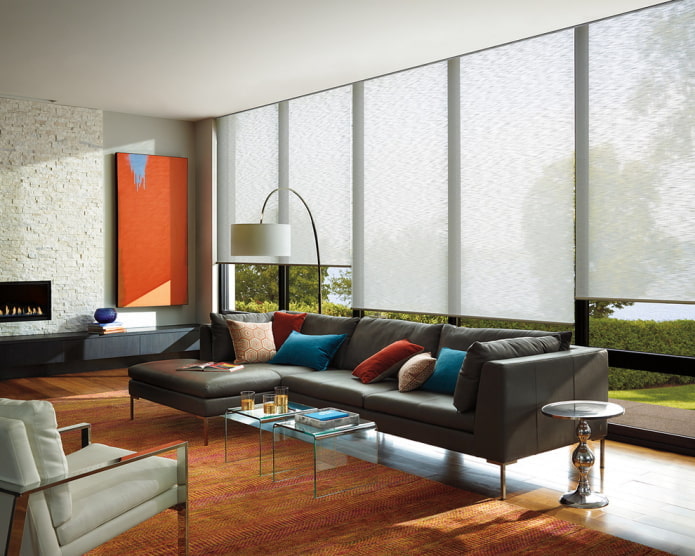 cortinas em janelas panorâmicas
