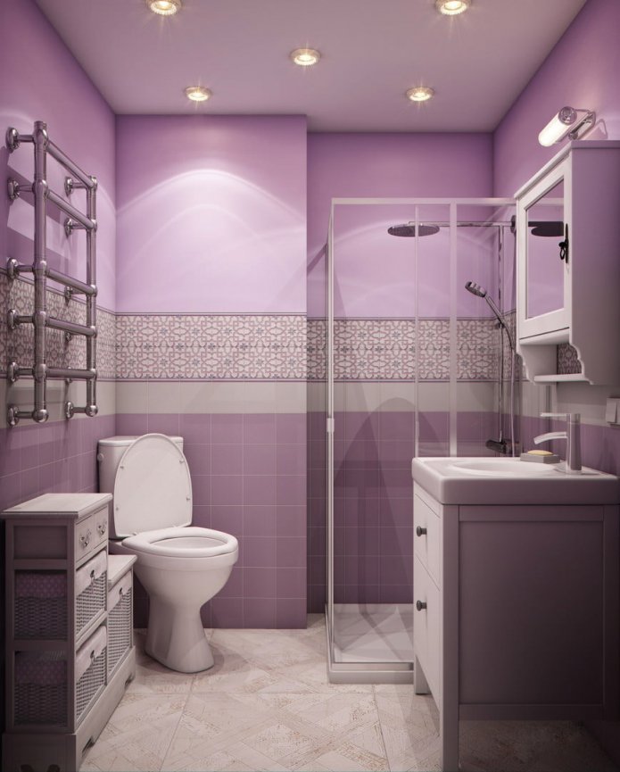 banheiro combinado com azulejos nas paredes