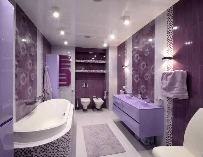 Design de banheiro retangular