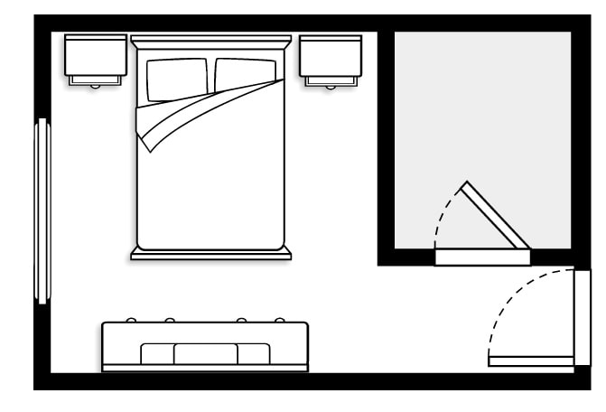 planta de quarto com closet