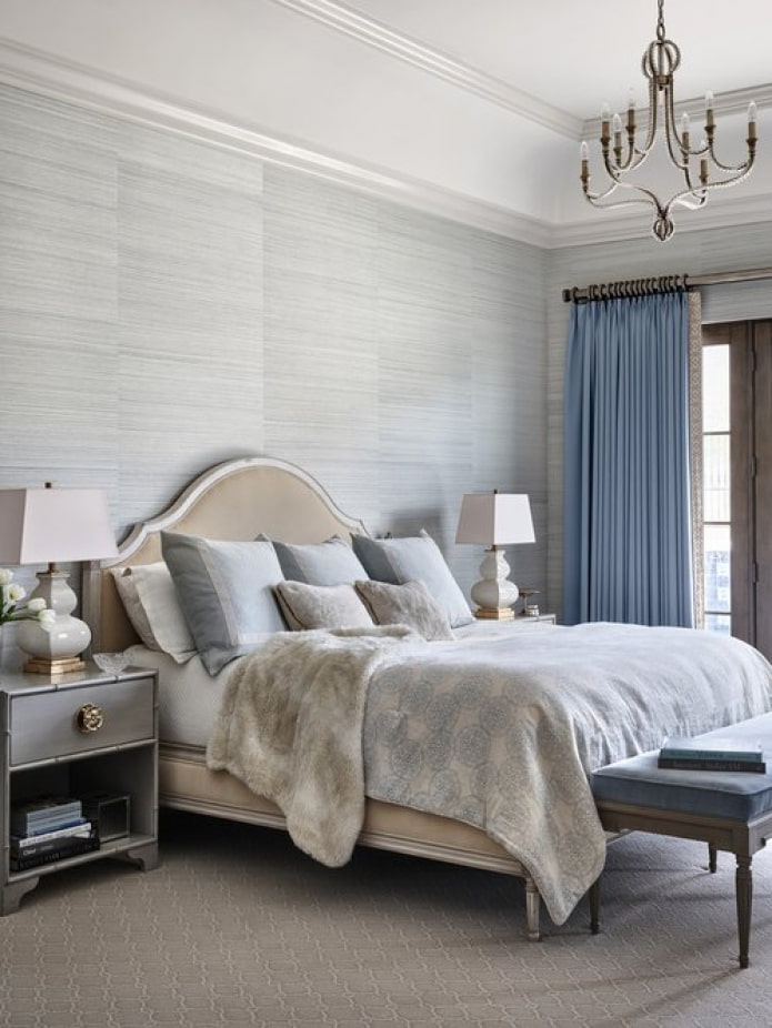quarto em tons de azul