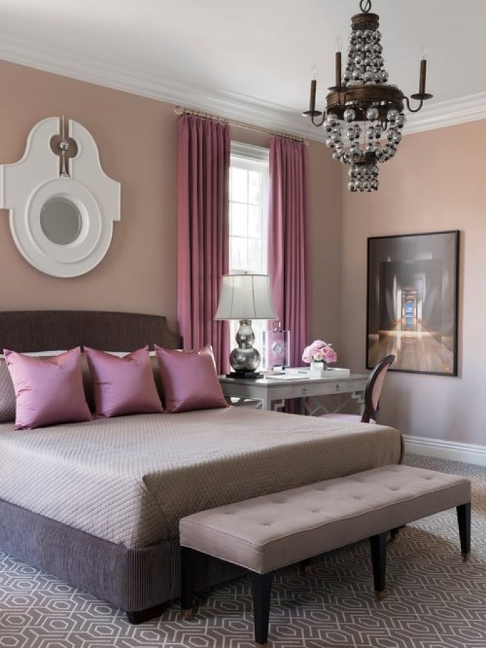quarto em tons de rosa