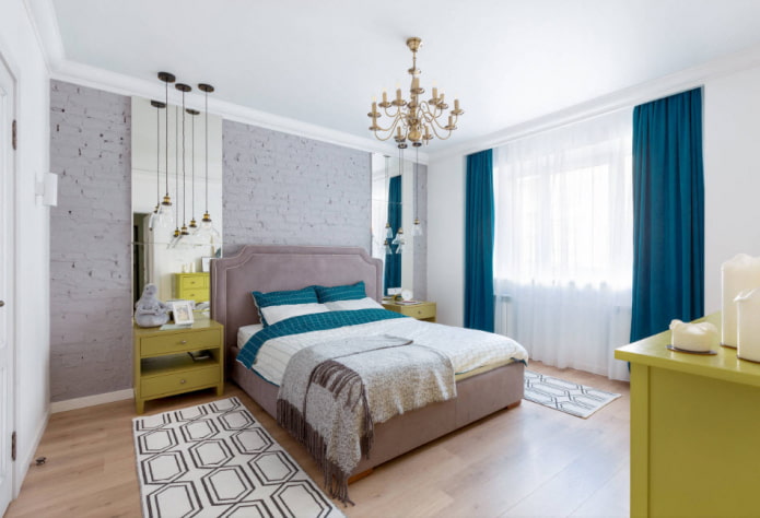 quarto com detalhes brilhantes