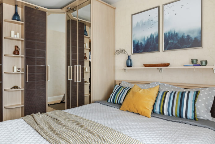 móveis em um quarto de 9 metros quadrados