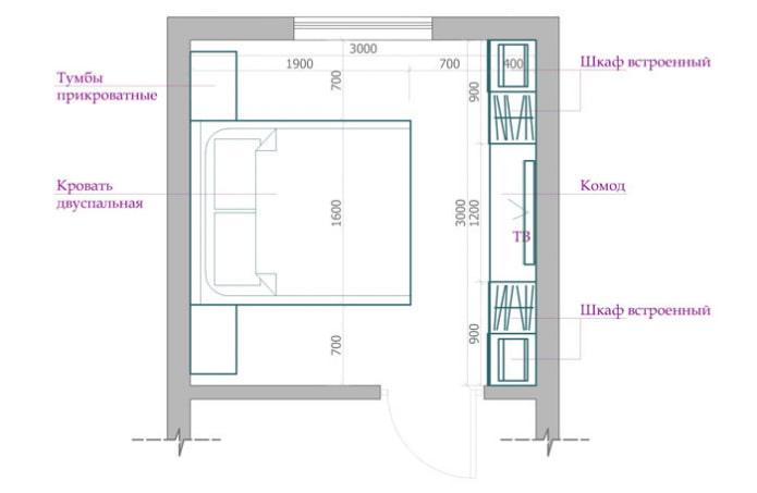layout do quarto 9 sq