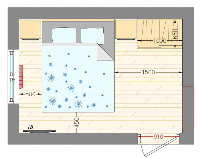 layout do quarto 9 sq