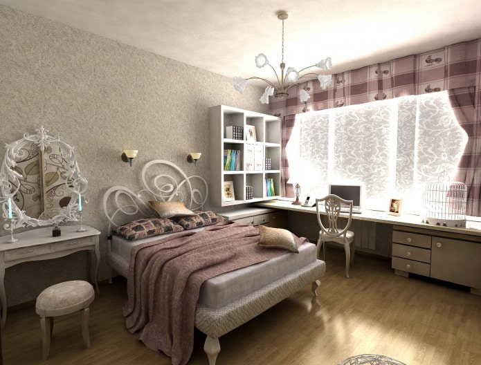 Interior de quarto clássico para menina