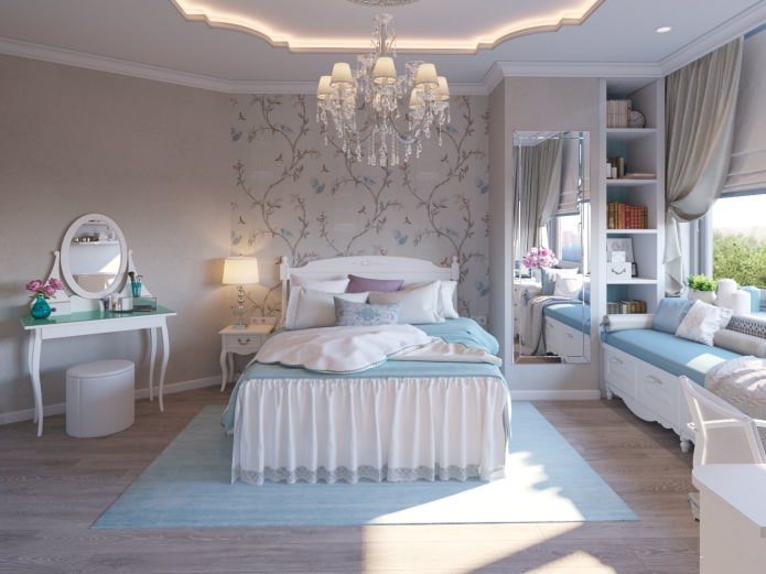 Interior de quarto clássico para menina