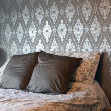 Design de quarto com papel de parede cinza: 70 melhores fotos de interiores - 8