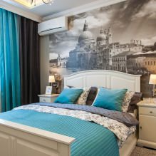 Design de quarto com papel de parede cinza: 70 melhores fotos de interiores - 3