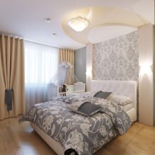 Design de quarto com papel de parede cinza: 70 melhores fotos de interiores - 12