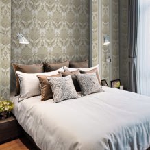 Design de quarto com papel de parede cinza: 70 melhores fotos de interiores - 7