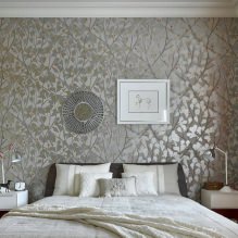 Design de quarto com papel de parede cinza: 70 melhores fotos de interiores - 11