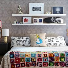 Design de quarto com papel de parede cinza: 70 melhores fotos de interiores-1