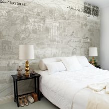 Design de quarto com papel de parede cinza: 70 melhores fotos de interiores-0