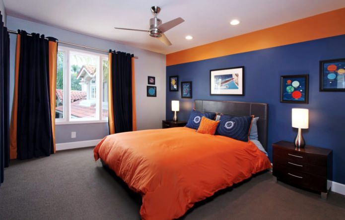 quarto azul-laranja