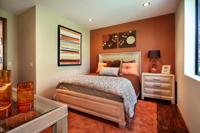 quarto bege-laranja