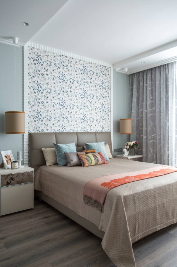 decoração de parede atrás da cama