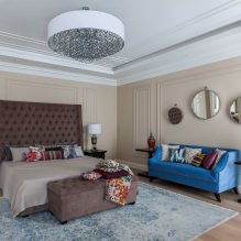 Design de parede no quarto: seleção de cor, opções de acabamento, 130 fotos no interior - 25