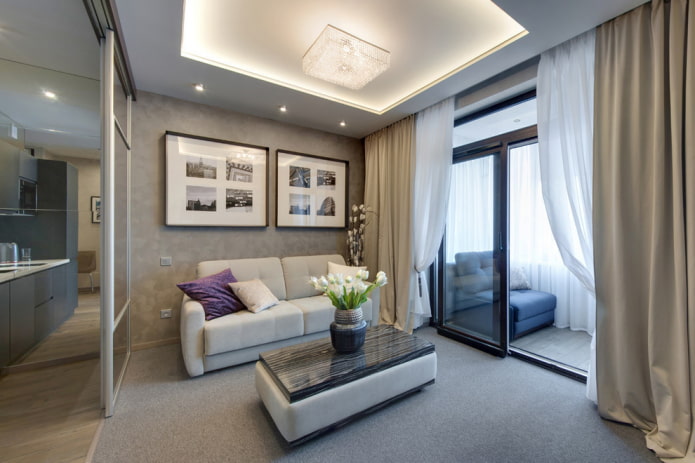 interior de apartamento estúdio com varanda