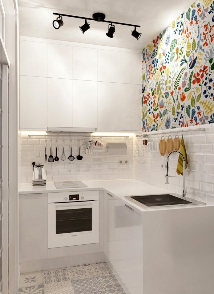 área da cozinha no interior de um estúdio