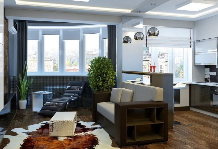 interior de apartamento estúdio com duas janelas