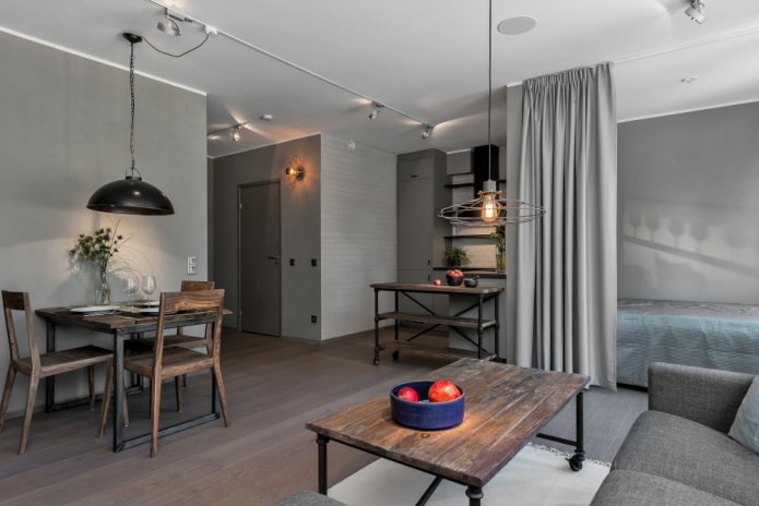 interior de um apartamento estúdio em estilo loft