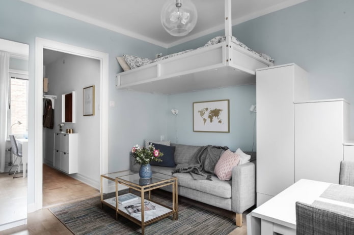 interior de um pequeno apartamento estúdio