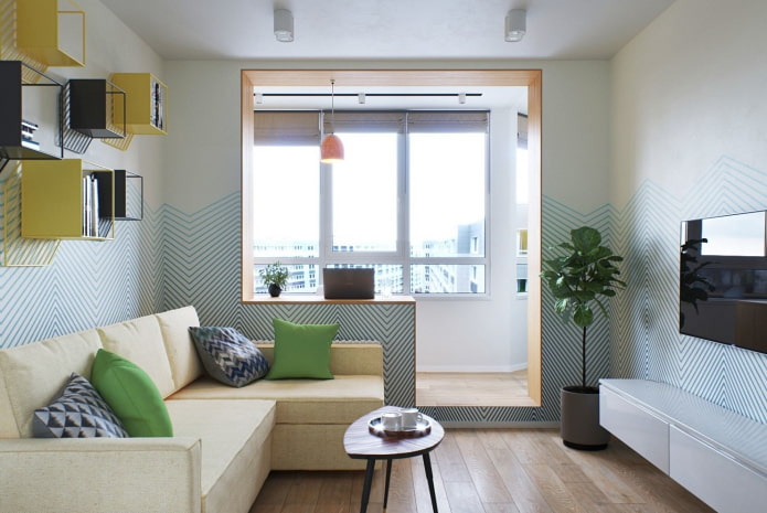 interior de apartamento estúdio com varanda