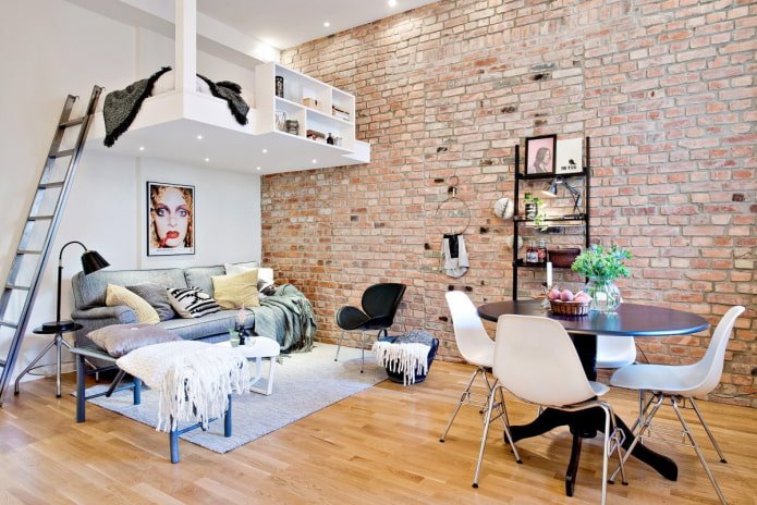 interior de apartamento estúdio em estilo loft