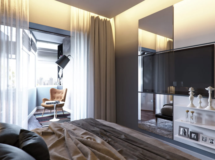 Quarto em um apartamento de três cômodos