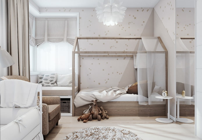 cortinas combinadas no berçário