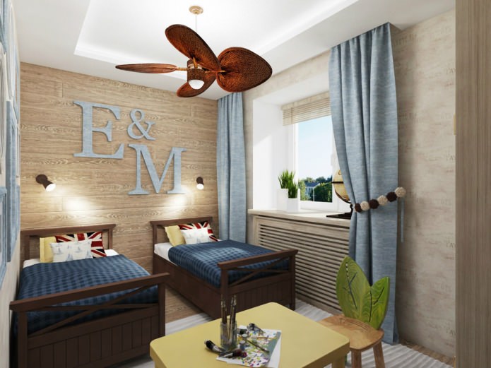 Quarto infantil para duas crianças