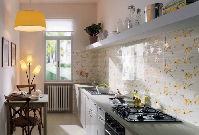 decoração de cozinha estreita