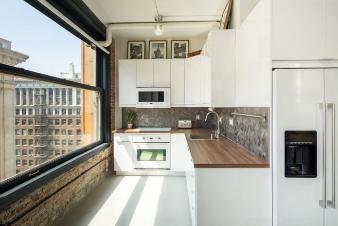 design de interiores de cozinha estreita