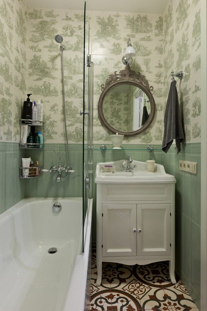 banheiro de 3 m² em estilo provençal