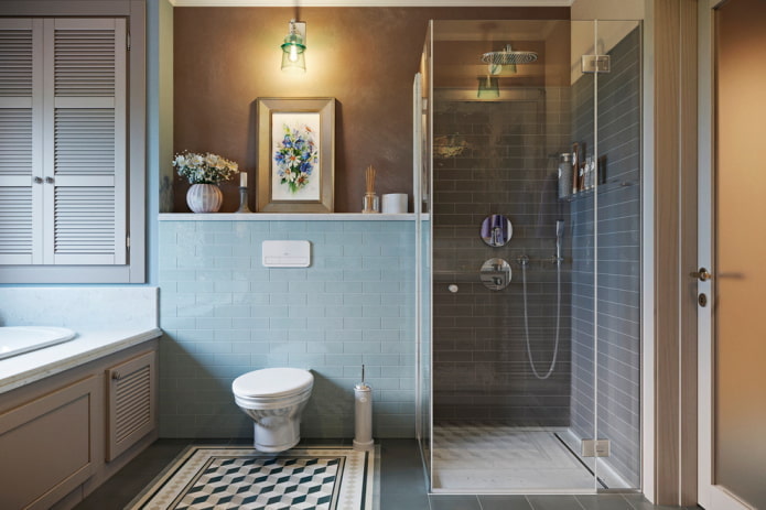 design de interiores de banheiro combinado