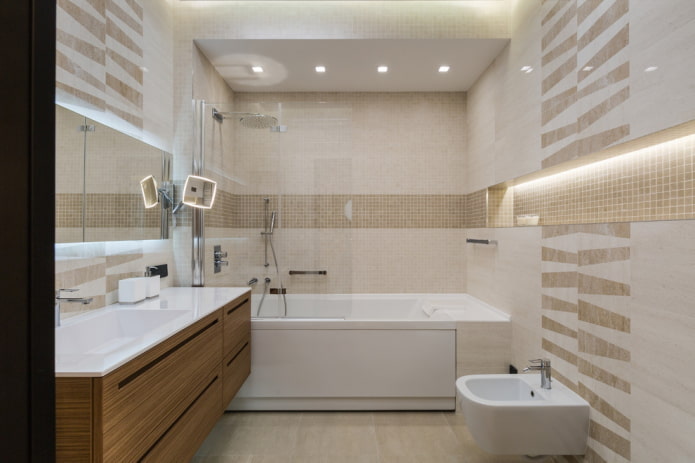 design de interiores de banheiro combinado