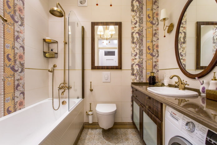 design de interiores de um banheiro combinado