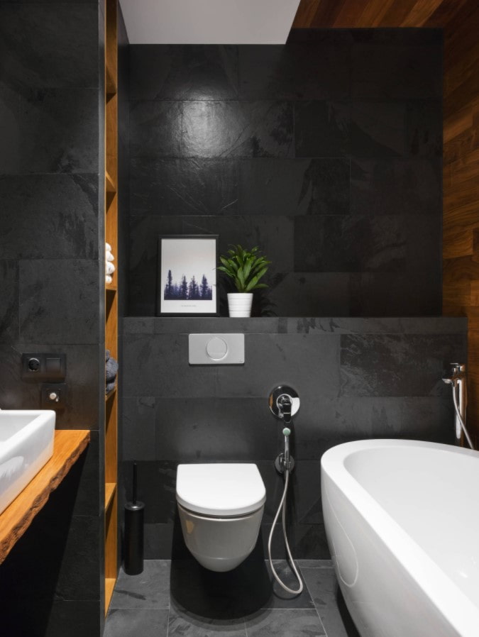 azulejo preto no banheiro