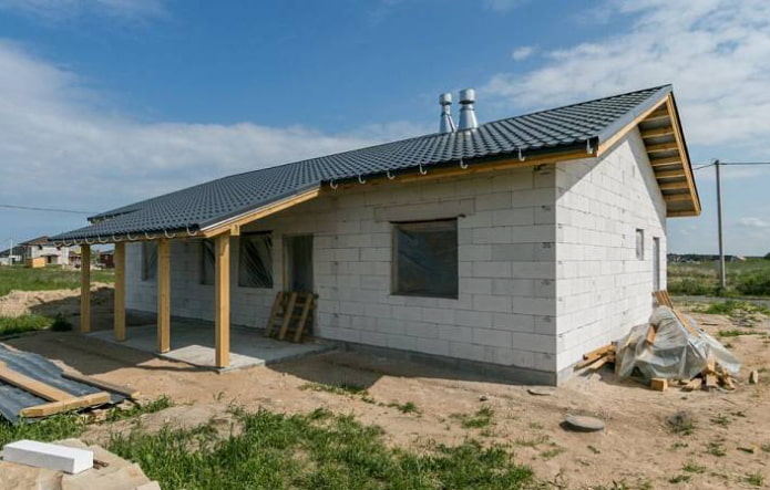 casa de blocos de concreto aerado