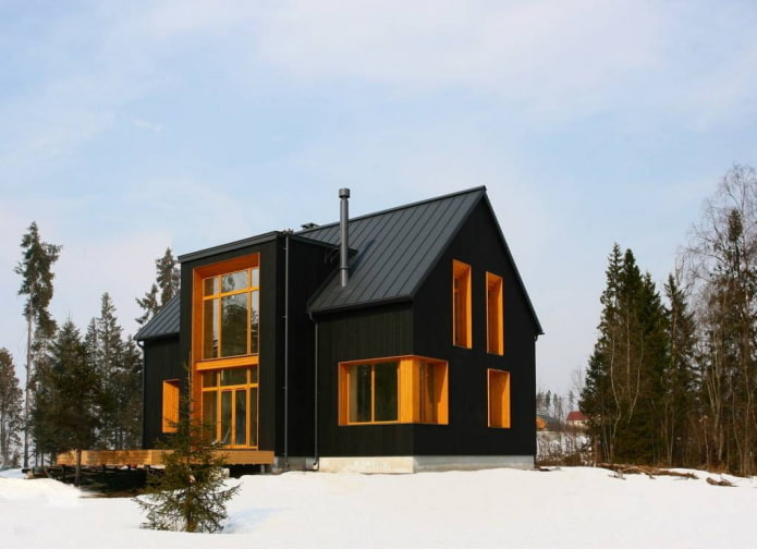 casa preta em estilo escandinavo