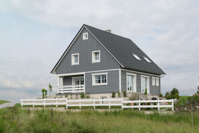 casa cinza em estilo escandinavo
