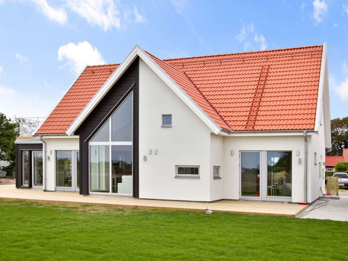 Decoração de telhado de casa em estilo escandinavo