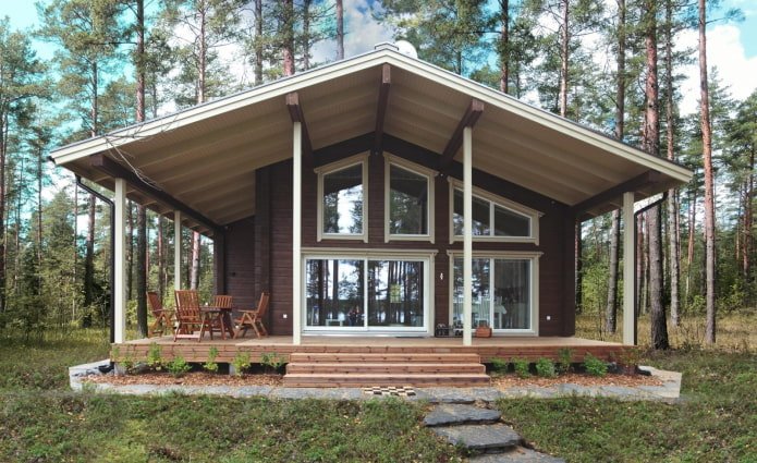 varanda de uma casa em estilo escandinavo