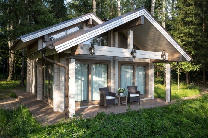 casa de madeira em estilo escandinavo