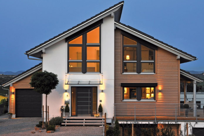 casa de dois andares em estilo high-tech