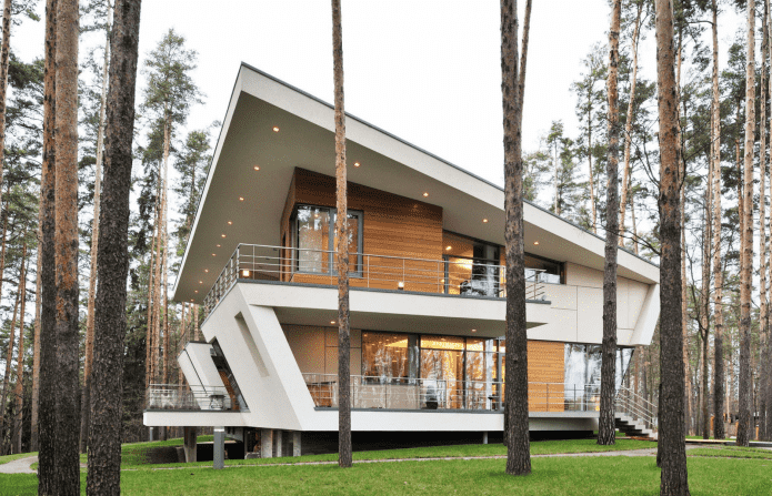 casa de um só andar em estilo high-tech